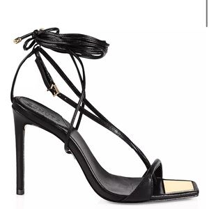 Schutz Viki lace up sexy stiletto heel 8.5 black NWOB